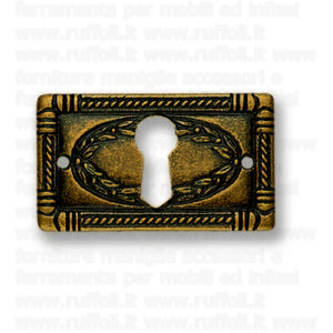 Bocchetta chiave per mobili antichi - Ottone OB687.O
