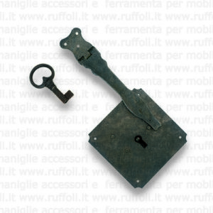 Serratura per mobili antichi - Ferro anticato MG9569